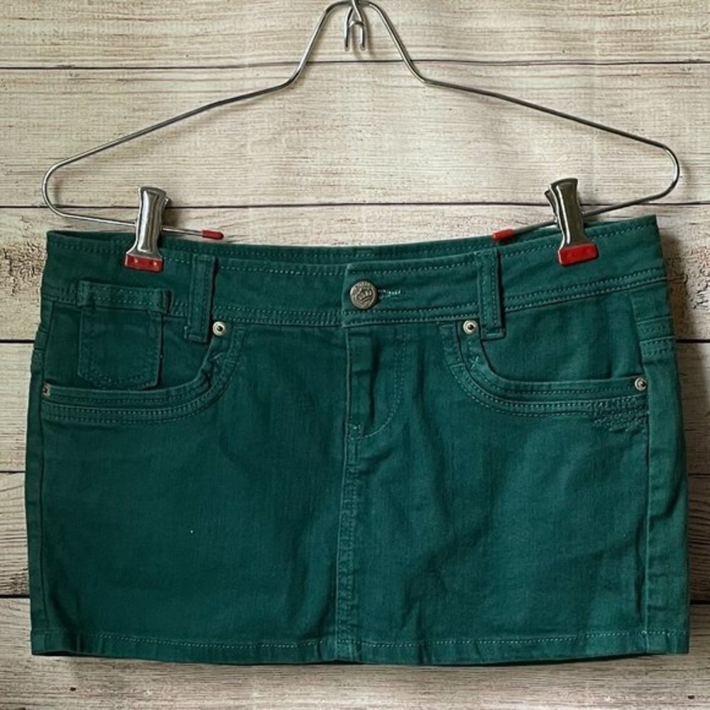 Heritage 1981 Green Denim Skirt   KA10-10